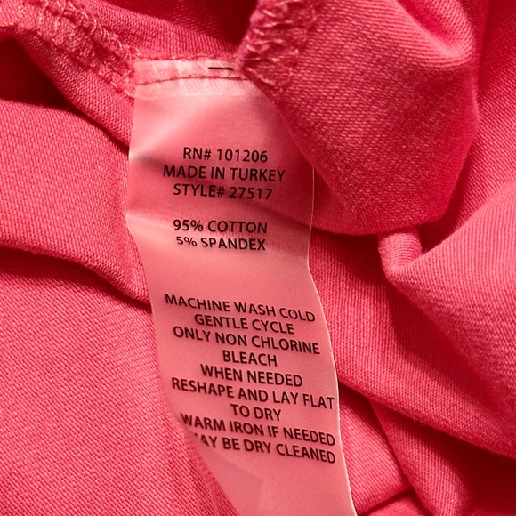 Soft Surroundings Wear Anywhere Faux Wrap Pink Cotton Dress 3/4 Sleeve Size L - Picture 9 of 9